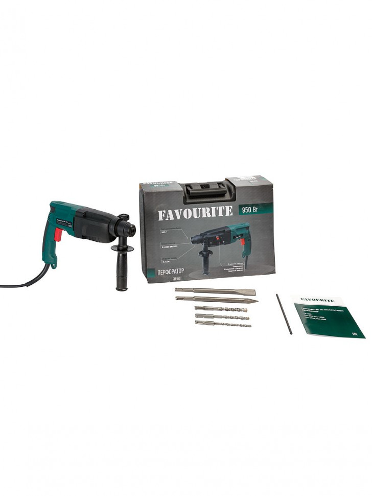 RH 950 Перфоратор 950Вт, 3реж, SDS+ 3,2Дж, 0-4500уд/мин, 0-1100об/мин FAVOURITE - perforatory - купить в интернет-магазине