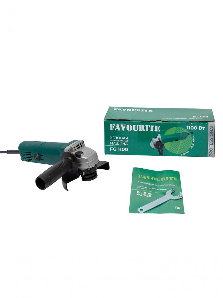 FG 1100 Угловая шлифовальная машина Professional 1100Вт, ф125мм, 11000об/мин FAVOURITE - фото 2 - prof_seriia 