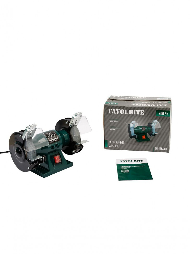 BG 125/200 Точильный станок 200Вт, ф125мм, 2950об/мин FAVOURITE - фото 2 - stanki_i_prinadlezhnosti 