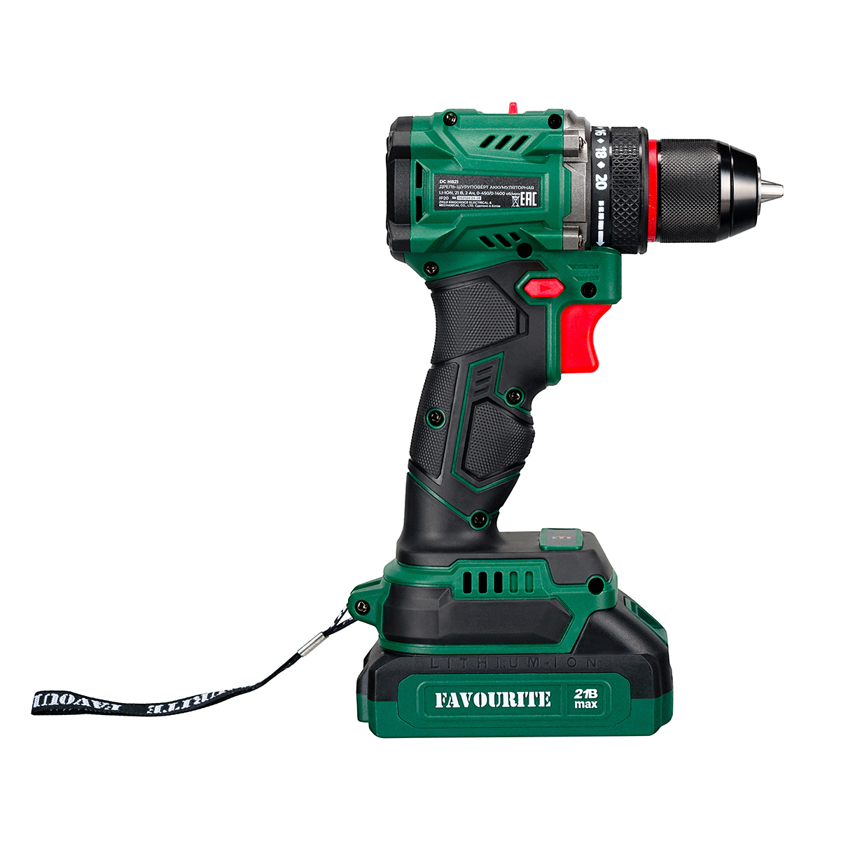 DC NB21 Дрель-шуруповёрт аккумуляторная Li-ion, 21В, бесщёточн. FAVOURITE - фото 4 - dreli_shurupoverty_akkumuliatornye 