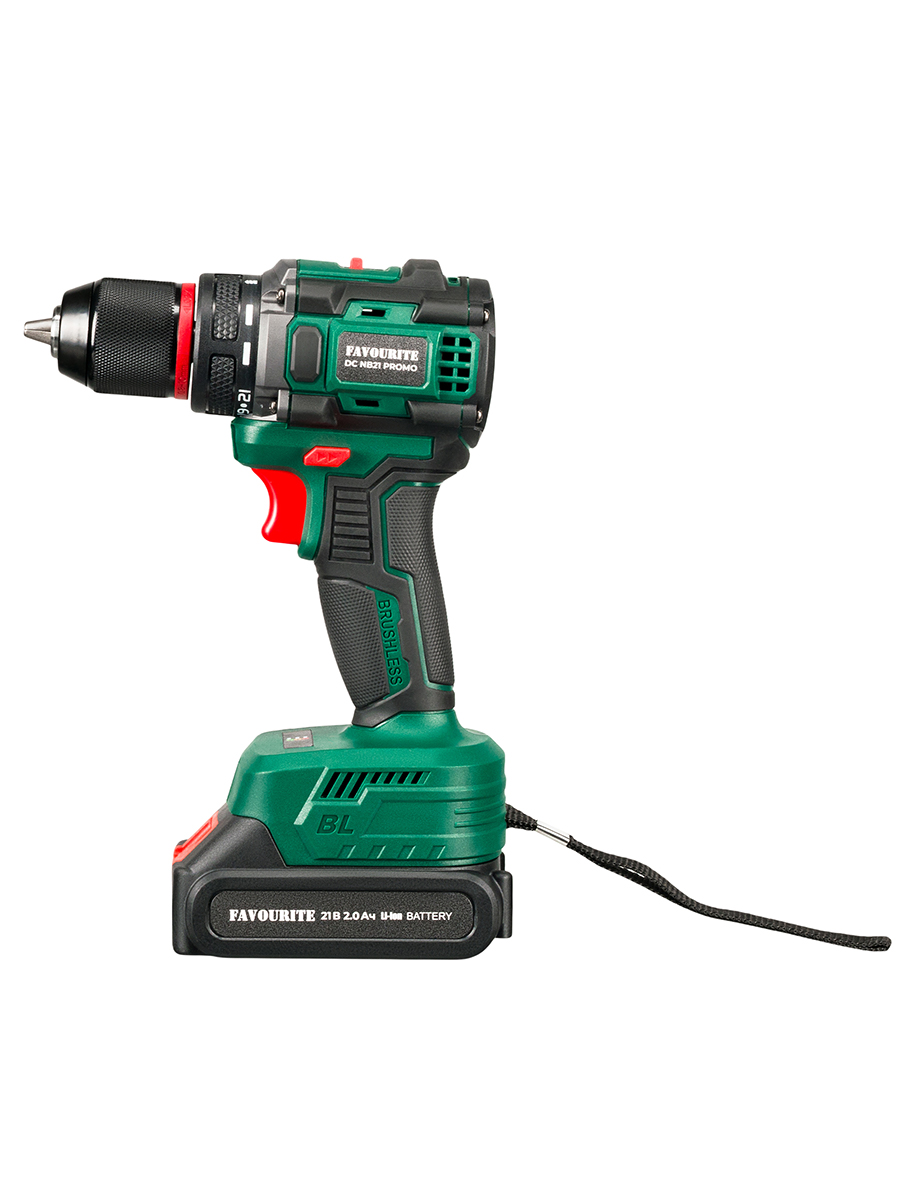 DC NB21 PROMO Дрель-шуруповёрт аккумуляторная Li-ion, 21В, бесщёточн. FAVOURITE - фото 3 - dreli_shurupoverty_akkumuliatornye 