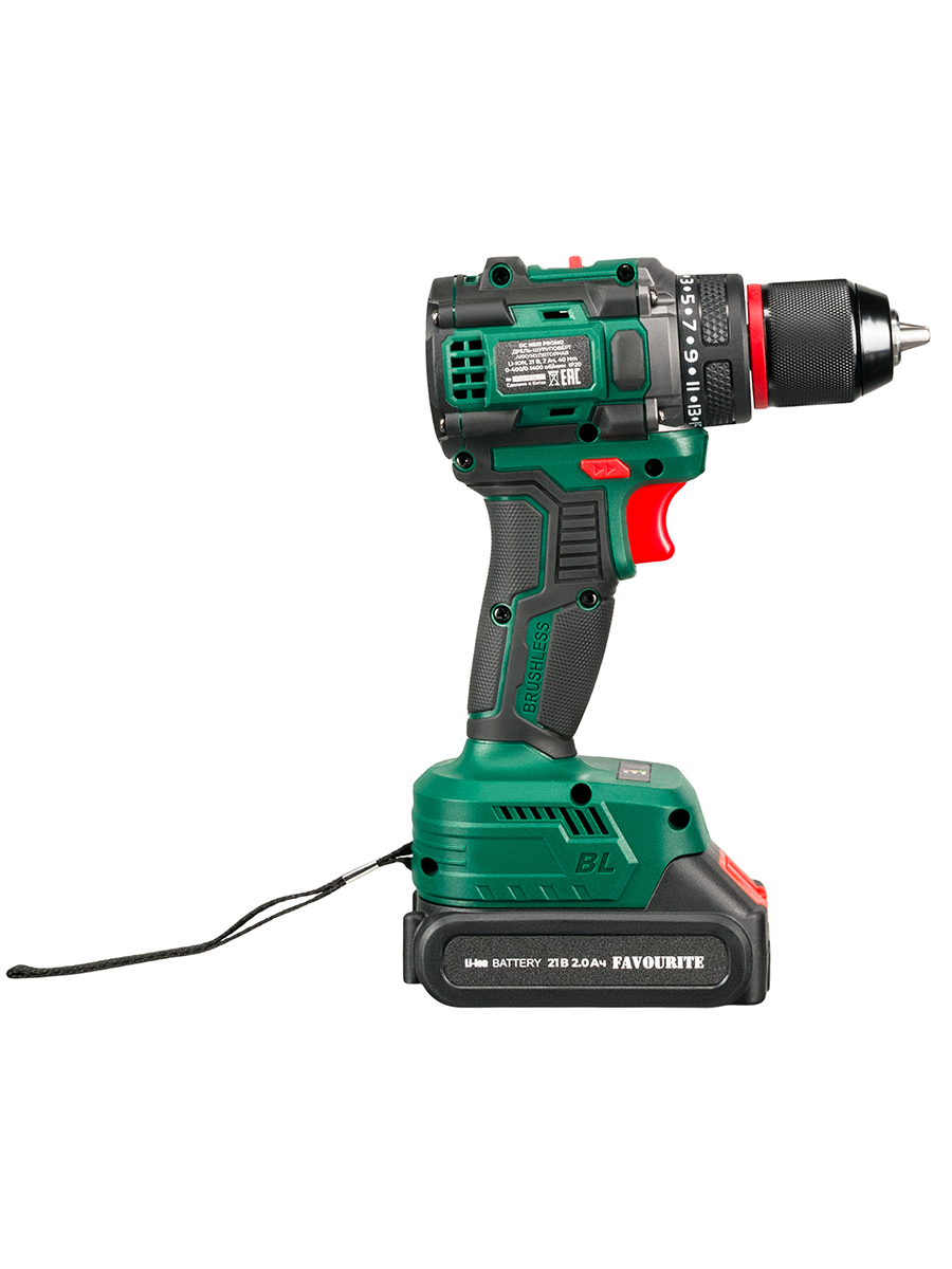 DC NB21 PROMO Дрель-шуруповёрт аккумуляторная Li-ion, 21В, бесщёточн. FAVOURITE - фото 4 - dreli_shurupoverty_akkumuliatornye 