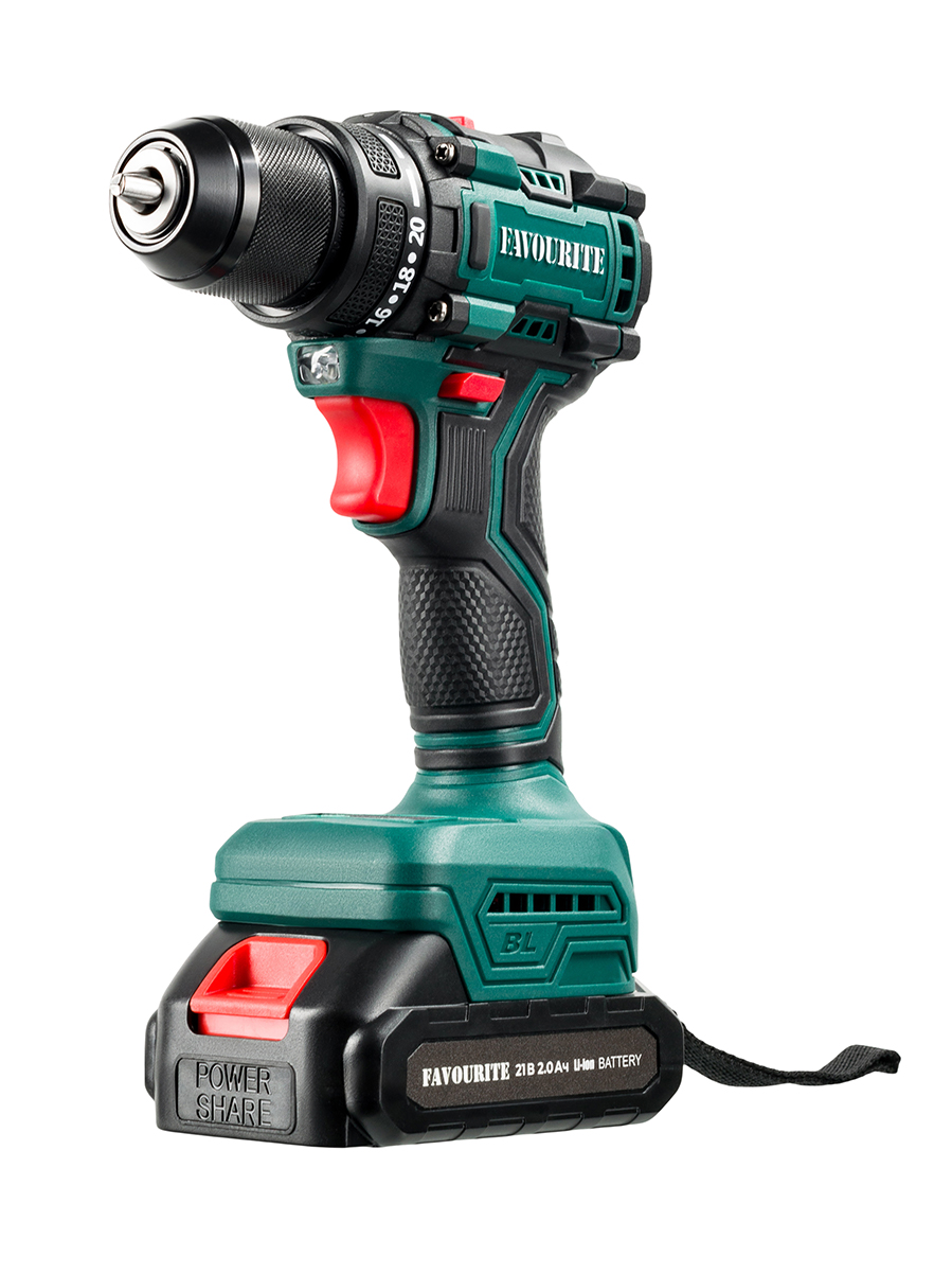 DC NB21 SET NEW Дрель-шуруповёрт аккумуляторная Li-ion, 21 В, 2 Ач, биты FAVOURITE - фото 2 - dreli_shurupoverty_akkumuliatornye 