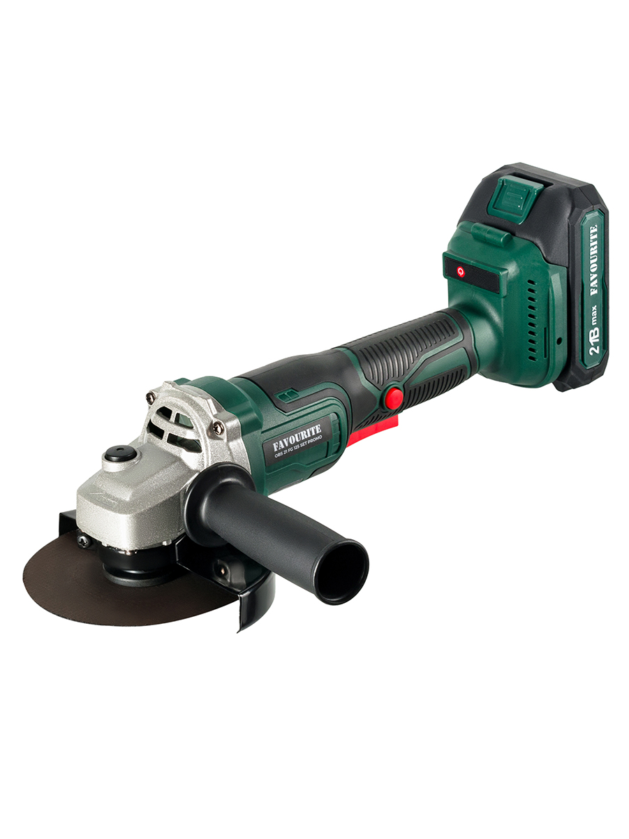 OBS 21 FG 125 SET PROMO Угловая шлифовальная машина аккумуляторная 21В, 2Ач+ЗУ FAVOURITE - фото 3 - edinaia_akkumuliatornaia_sistema_ovs 