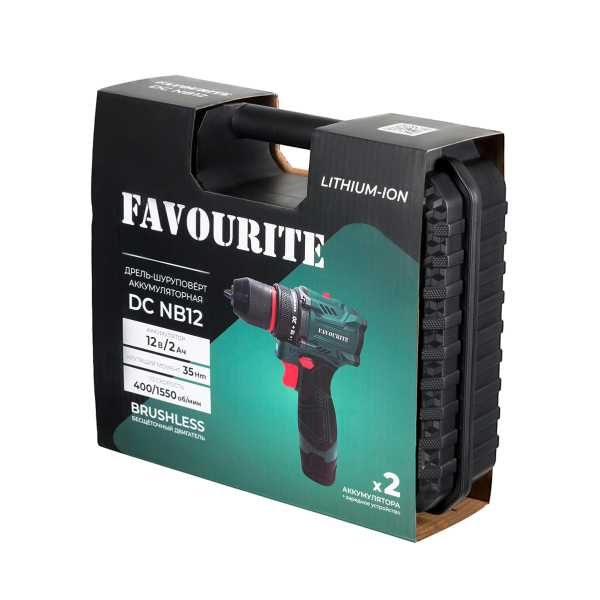 DC NB12 Дрель-шуруповёрт аккумуляторная Li-ion, 12В, бесщёточн. FAVOURITE — изображение 16