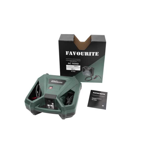 AC 1100D Поршневой безмасляный компрессор 1100 Вт, 8 Бар FAVOURITE